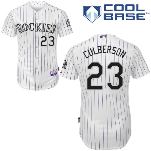 Charlie Culberson #23 MLB Jersey-Colorado Rockies Men's Authentic Home White Cool Base Baseball Jersey